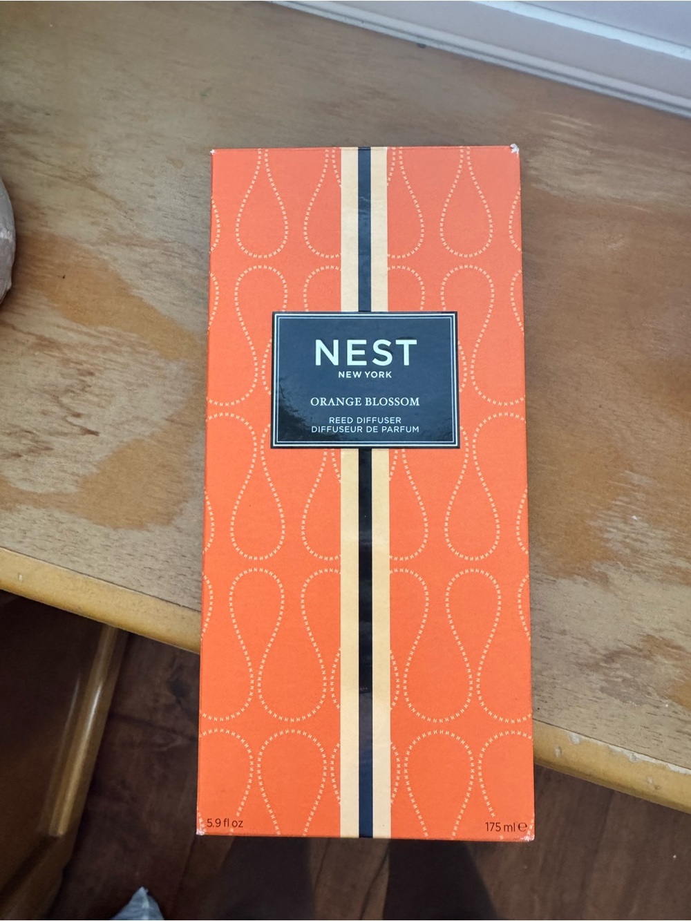 NEST Fragrances Orange Blossom Reed Diffuser – Orange with Navy Accent
